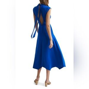 NWT Reiss Livvy Open Back Midi Dress in Cobalt Blue (size 6)